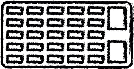 Leinwandbilder - Calculator, keyboard, bank vector icon in grunge style