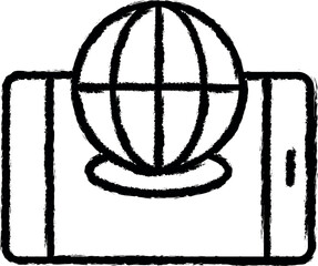 Poster - Augmented reality, planet, global vector icon in grunge style
