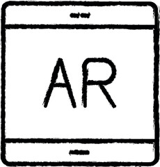 Aufkleber - Tablet, augmented reality vector icon in grunge style
