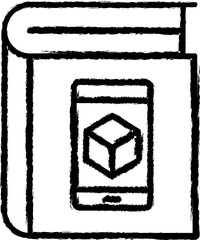 Poster - Book, augmented reality vector icon in grunge style