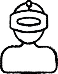 Aufkleber - Augmented reality, vr, man vector icon in grunge style
