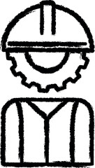 Aufkleber - human head mechanism vector icon in grunge style