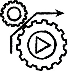Aufkleber - direction of the mechanism vector icon in grunge style