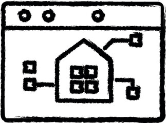Aufkleber - smart home control vector icon in grunge style