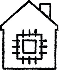 Aufkleber - smart House vector icon in grunge style