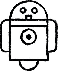 Aufkleber - robot vector icon in grunge style