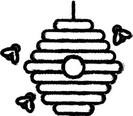 Poster - hive vector icon in grunge style