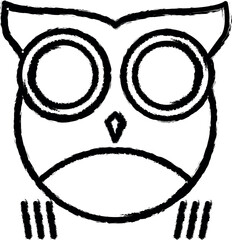 Aufkleber - owl vector icon in grunge style
