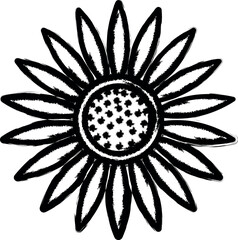 Aufkleber - sunflower vector icon in grunge style