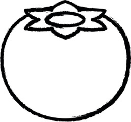 Aufkleber - persimmon vector icon in grunge style