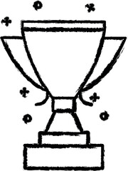 Poster - Award, winner, cup vector icon in grunge style