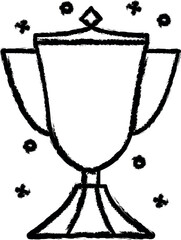 Aufkleber - Award, cup, winner vector icon in grunge style