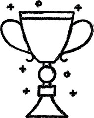 Poster - Award, champion, cup vector icon in grunge style