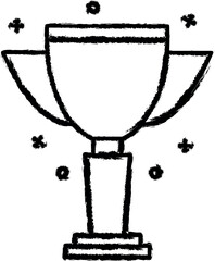 Aufkleber - Award, cup, champion vector icon in grunge style