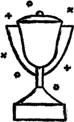 Aufkleber - Award, cup, winner vector icon in grunge style
