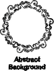 Poster - Abstrarct round background, hand drawn in round vector icon in grunge style