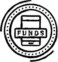 Aufkleber - Smartphone, funds, banking vector icon in grunge style