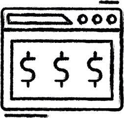 Poster - Online banking, web page, dollar vector icon in grunge style