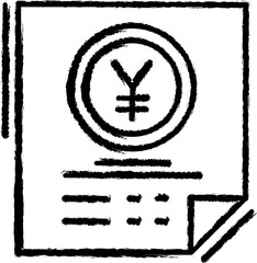 Poster - File, Yen Yuan, finance vector icon in grunge style