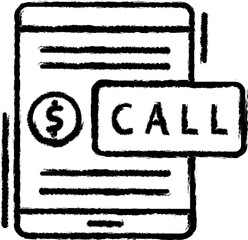 Aufkleber - Smartphone, call, finance vector icon in grunge style