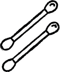 Aufkleber - Cotton buds, hygiene vector icon in grunge style