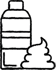 Poster - Foam, shaving foam, bottle vector icon in grunge style
