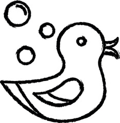 Poster - Rubber duck, toy vector icon in grunge style