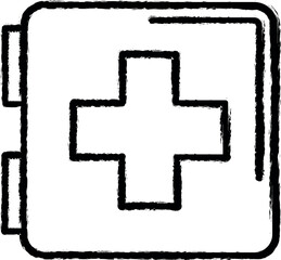 Aufkleber - First aid kit vector icon in grunge style