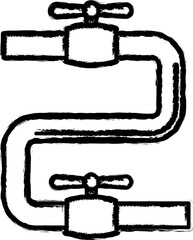 Aufkleber - Pipe, crane vector icon in grunge style