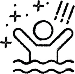 Poster - Human drown water vector icon in grunge style