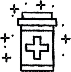 Aufkleber - Pills jar vector icon in grunge style