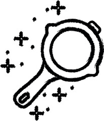 Poster - Frying pan tool vector icon in grunge style