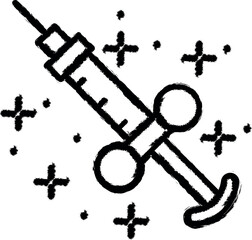 Poster - Syringe injection vector icon in grunge style