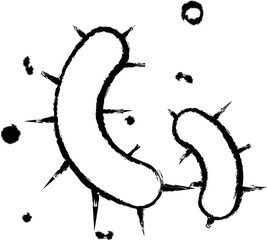 Aufkleber - bacteria, biology vector icon in grunge style