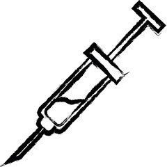 Aufkleber - Syringe Bio, Medicine vector icon in grunge style
