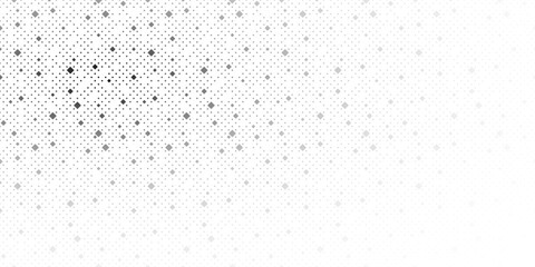Fototapete - Abstract pattern with small squares and pixels. Black dots on white background. Halftone illustration.