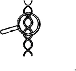 Aufkleber - DNA, Genetically, Biology vector icon in grunge style