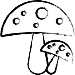 Aufkleber - Mushroom, Nature vector icon in grunge style