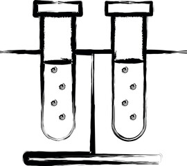 Aufkleber - Test tubes vector icon in grunge style