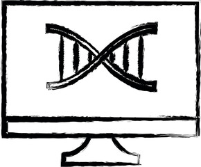 Aufkleber - Computer, DNA vector icon in grunge style