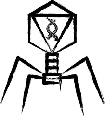Poster - Bacterial dna virus vector icon in grunge style