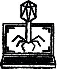Aufkleber - antivirus, laptop, trojan vector icon in grunge style