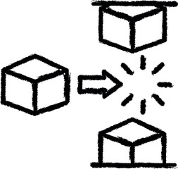 Aufkleber - block chain vector icon in grunge style