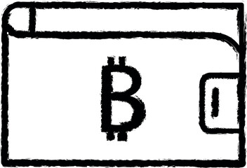 Aufkleber - bitcoin, block chain vector icon in grunge style