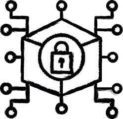 Aufkleber - cryptocurrency, block chain vector icon in grunge style