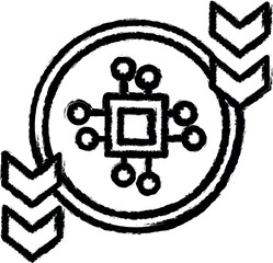 Aufkleber - cryptocurrency, block chain vector icon in grunge style