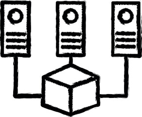 Aufkleber - mining, block chain vector icon in grunge style