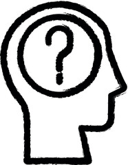 Aufkleber - head question vector icon in grunge style