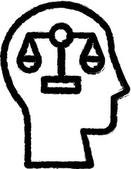 Aufkleber - head Libra vector icon in grunge style