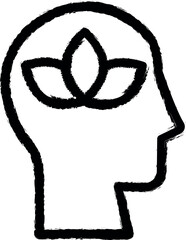 Aufkleber - head lotus vector icon in grunge style